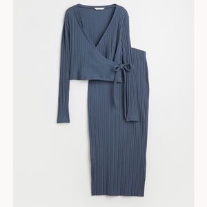 Blue Maternity top and skirt set